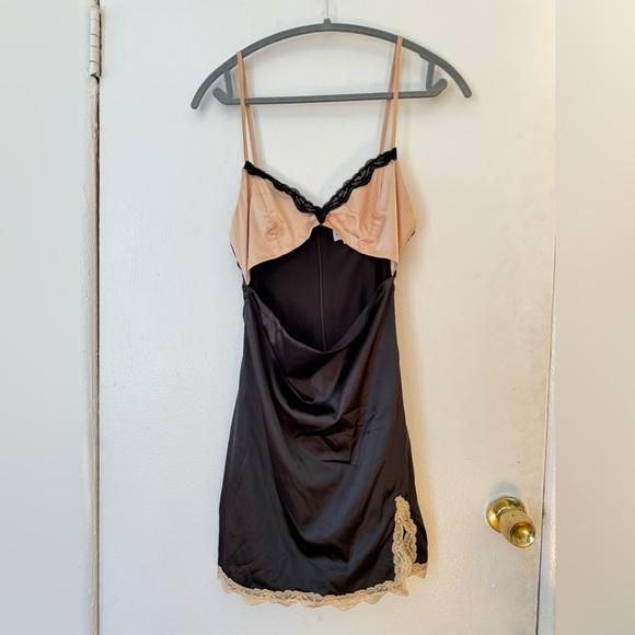 Superdown, Revolve dress size Small, satin black and nude lace. Like new - Picture 1 of 4